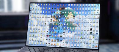 Computerdesktop mit unzähligen Dateien - Dateichaos